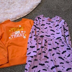 Cat & Jack Orange and Lavender Bat Dress Set
